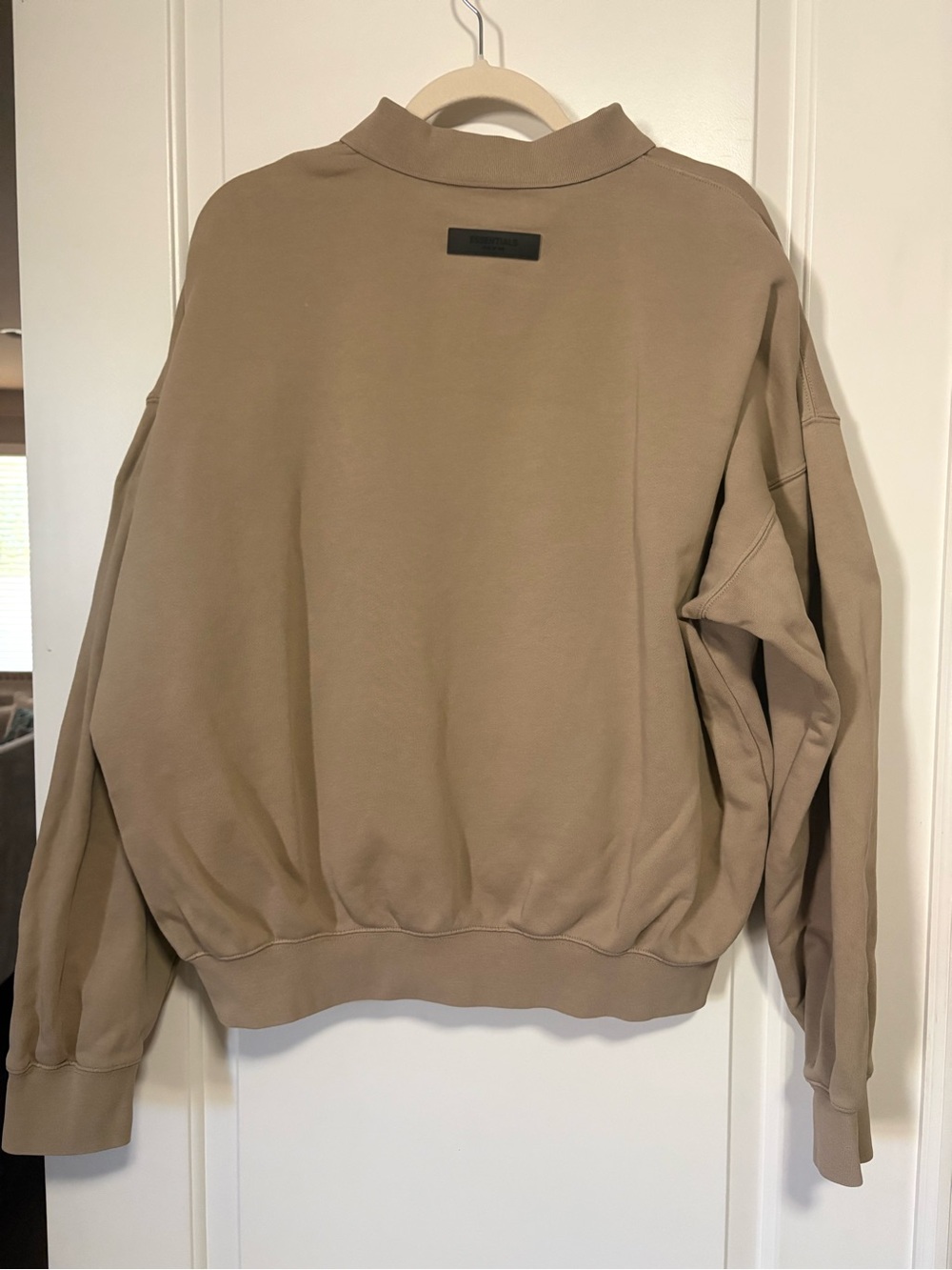 Unisex ESSENTIALS Fear of God Taupe Polo-Style Sweatshirt w Collar Small - Picture 7 of 8